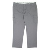 DICKIES Cargo Workwear Mens Trousers Grey Regular Straight W46 L34