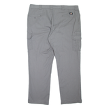 DICKIES Cargo Workwear Mens Trousers Grey Regular Straight W46 L34