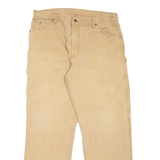 DICKIES Carpenter Workwear Mens Trousers Beige Regular Straight W38 L32