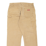 DICKIES Carpenter Workwear Mens Trousers Beige Regular Straight W38 L32