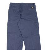 DICKIES Cargo Style Workwear Mens Trousers Blue Relaxed Straight W36 L32