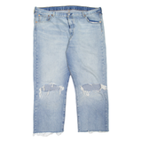 LEVI'S 501 Jeans Distressed Mens Blue Regular Straight Stone Wash W33 L25
