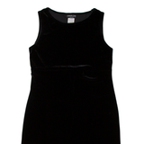 DANIELLE CASEY Womens Shift Dress Beige Velvet 90s Sleeveless Midi M