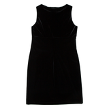 DANIELLE CASEY Womens Shift Dress Beige Velvet 90s Sleeveless Midi M