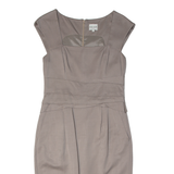 REISS Womens Pencil Dress Brown Viscose Short Sleeve Knee Length UK 10