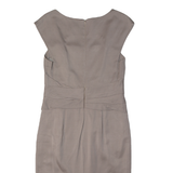 REISS Womens Pencil Dress Brown Viscose Short Sleeve Knee Length UK 10