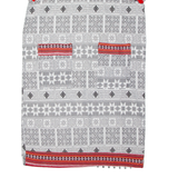 Womens Kaftan Dress White Crazy Pattern Short Sleeve Midi M