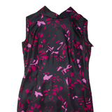 Womens Shift Dress Black Crazy Pattern Sleeveless Midi M