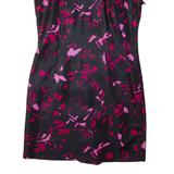 Womens Shift Dress Black Crazy Pattern Sleeveless Midi M