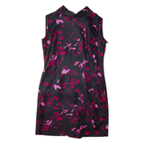 Womens Shift Dress Black Crazy Pattern Sleeveless Midi M