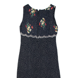 Womens Shift Dress Blue Spotted Sleeveless Midi M