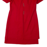 Womens Jacket Dress Red Short Sleeve Midi UK 14