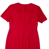 Womens Jacket Dress Red Short Sleeve Midi UK 14