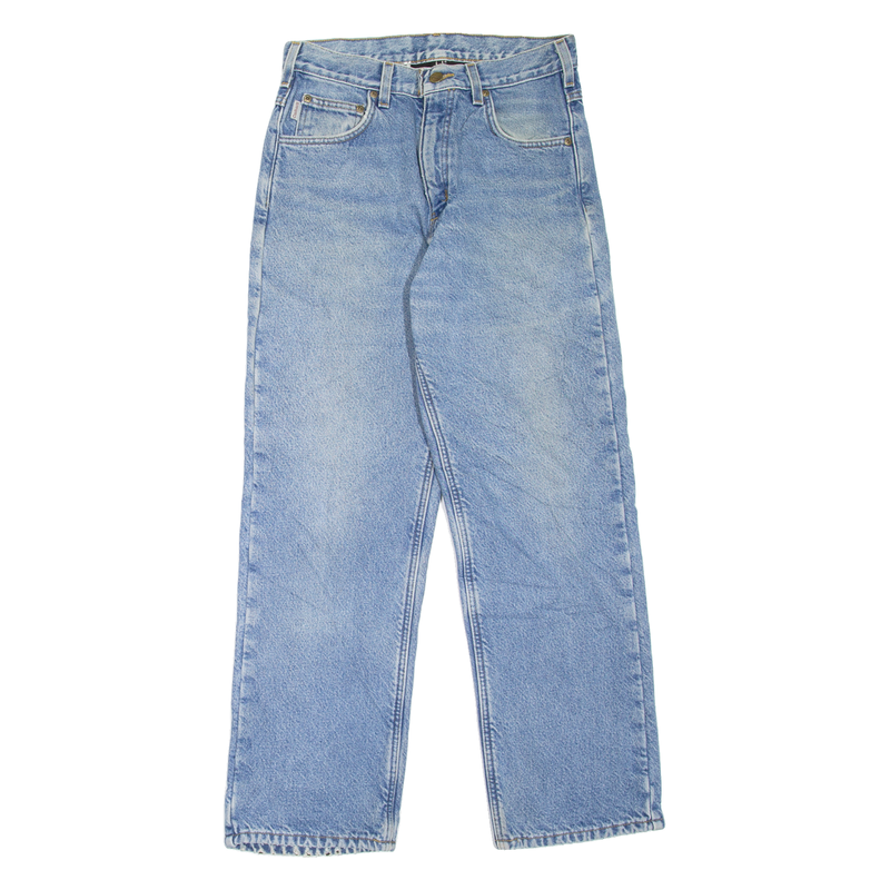 CARHARTT Fleece Lined Workwear Mens Jeans Blue Straight Stone Wash W28 L29