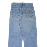 CARHARTT Fleece Lined Workwear Mens Jeans Blue Straight Stone Wash W28 L29