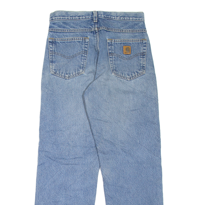 CARHARTT Fleece Lined Workwear Mens Jeans Blue Straight Stone Wash W28 L29