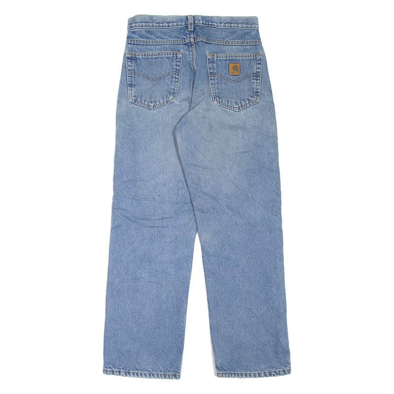 CARHARTT Fleece Lined Workwear Mens Jeans Blue Straight Stone Wash W28 L29