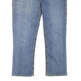 TRUE RELIGION Capri Cropped Womens Jeans Blue Straight Stone Wash W33 L23