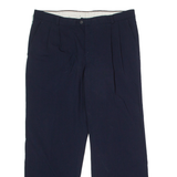 BRUNO SAINT HILAIRE Pleated Mens Trousers Blue Straight 90s Wool W39 L29