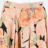 Womens Pleated Skirt Pink Midi Floral S