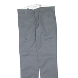 DICKIES Womens Trousers Grey Slim Tapered W32 L34