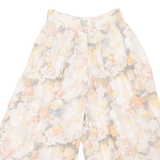 Floral Womens Trousers White Regular Wide-Leg W27 L20