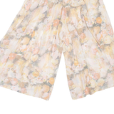 Floral Womens Trousers White Regular Wide-Leg W27 L20