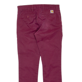CARHARTT Mens Trousers Purple Regular Skinny W33 L32