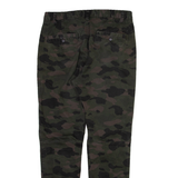 H&M Camo Mens Trousers Green Regular Tapered W30 L29