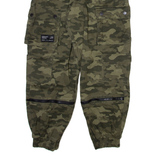 FB SISTER Camo Cargo Womens Trousers Green Relaxed Tapered W28 L26