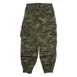 FB SISTER Camo Cargo Womens Trousers Green Relaxed Tapered W28 L26