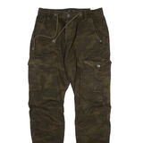 FSBN Camo Cargo Mens Trousers Green Regular Tapered W30 L31
