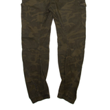 FSBN Camo Cargo Mens Trousers Green Regular Tapered W30 L31