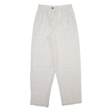 GARRY Womens Trousers Beige Relaxed Tapered Linen W28 L29
