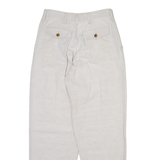 GARRY Womens Trousers Beige Relaxed Tapered Linen W28 L29