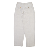 GARRY Womens Trousers Beige Relaxed Tapered Linen W28 L29