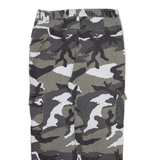 Camo Cargo Mens Trousers Grey Regular Tapered W28 L26