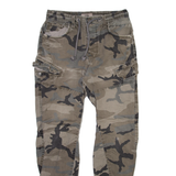FSBN Camo Cargo Mens Trousers Grey Regular Tapered W30 L30