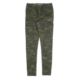 CLOCKHOUSE High Rise Cargo Camo Womens Trousers Green Slim Skinny W26 L29