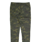 CLOCKHOUSE High Rise Cargo Camo Womens Trousers Green Slim Skinny W26 L29