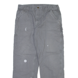CARHARTT Carpenter Mens Trousers Grey Relaxed Straight W36 L32