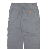 CARHARTT Carpenter Mens Trousers Grey Relaxed Straight W36 L32