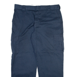 DICKIES Cargo Mens Trousers Blue Relaxed Straight W40 L32