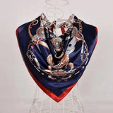 Anyyou Fashion Premium Satin Square Scarf – Red Blue Silk-Feel Neckwrap for Women