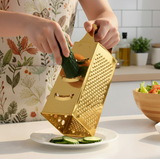 Anygleam Gold Stainless Steel Food Slicer – Multi-Function Kitchen Tool for Fruits, Vegetables & More