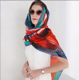 Anyyou 100% Mulberry Silk Red Scarf Women Luxury Long Shawl – Beach Wear, Swimwear Cover Up, Pashmina Face Shield Foulard Fashion Accessory