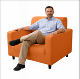 Anyhouz 1 Seater Sofa Cover Plain Orange Style and Protection For Living Room Sofa Chair Elastic Stretchable Slipcover