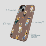 Chocolate Brown Rabbit Friends iPhone 14 Plus Case