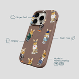 Chocolate Brown Rabbit Friends iPhone 14 Pro Case