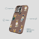 Chocolate Brown Rabbit Friends iPhone 16 Pro Case